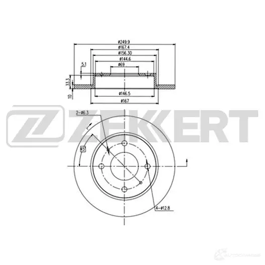 Тормозной диск ZEKKERT 4317219 BS-5790 H181 D изображение 0