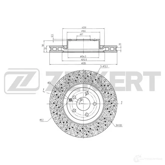 Тормозной диск ZEKKERT 4317203 BS-5774 GZ CQQU изображение 0