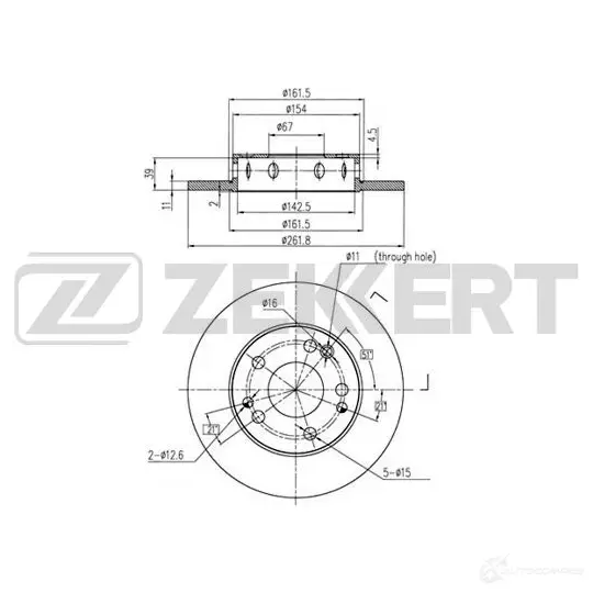 Тормозной диск ZEKKERT 4317198 YFLB F BS-5768 изображение 0