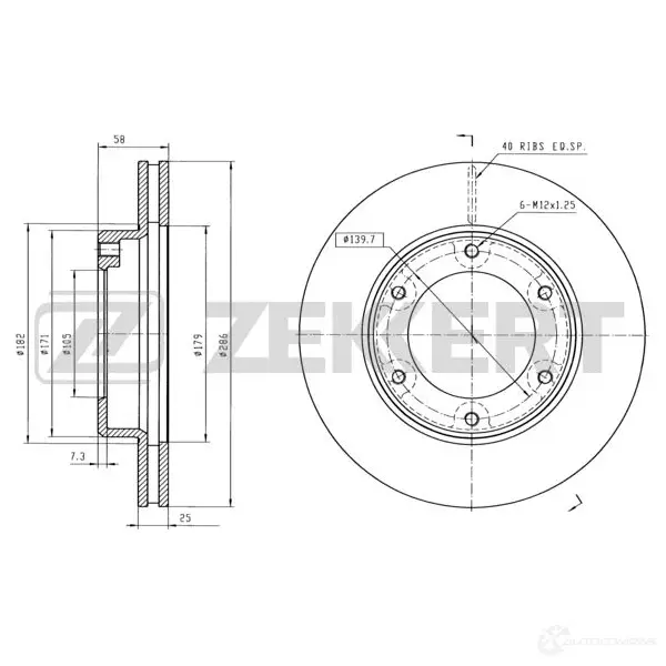 Тормозной диск ZEKKERT BS-5759 4317189 1 PHPOOU изображение 0