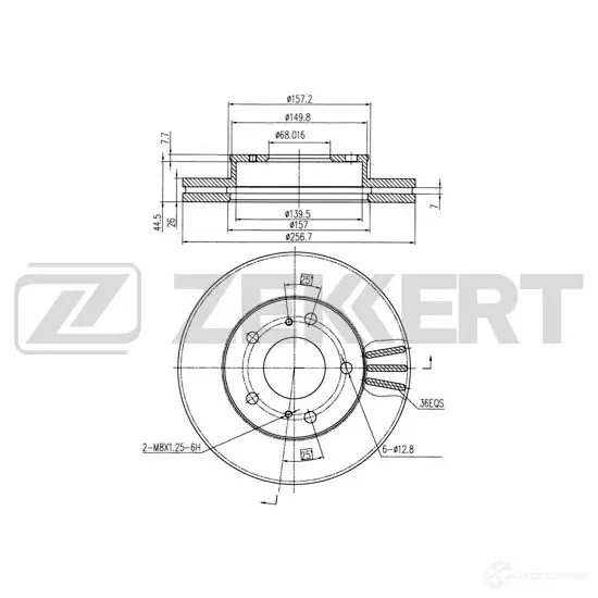 Тормозной диск ZEKKERT FQANS5 3 4317149 BS-5718 изображение 0