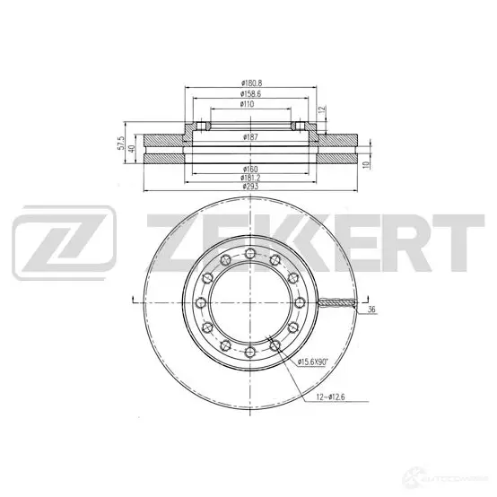 Тормозной диск ZEKKERT BS-5716 Z MXAK 4317147 изображение 0