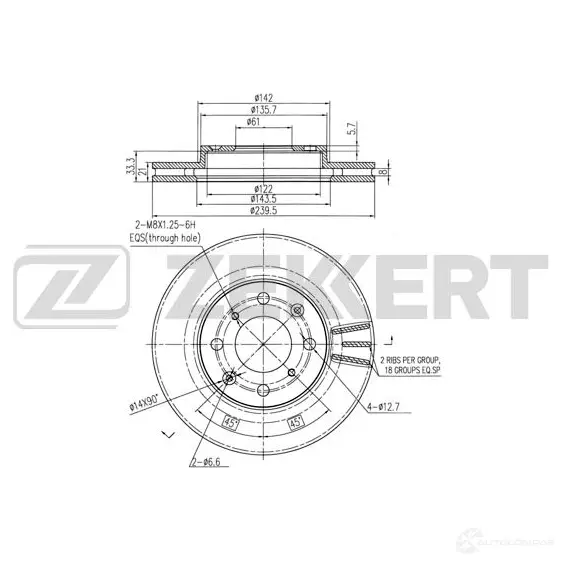 Тормозной диск ZEKKERT UFOJ I 4317109 BS-5677
