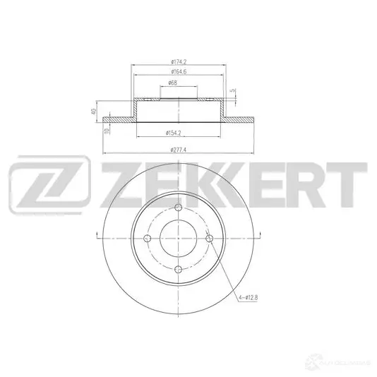Тормозной диск ZEKKERT BS-5675 4317107 KDQ D6 изображение 0