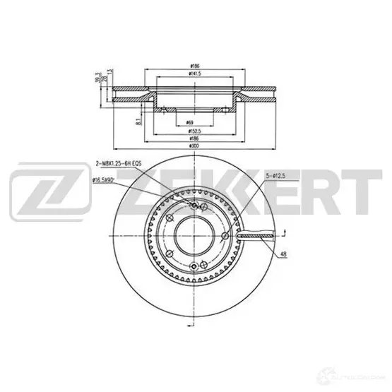 Тормозной диск ZEKKERT UP FW5L BS-5667 4317099
