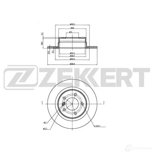 Тормозной диск ZEKKERT 4317049 BS-5616 I8 KK93W изображение 0