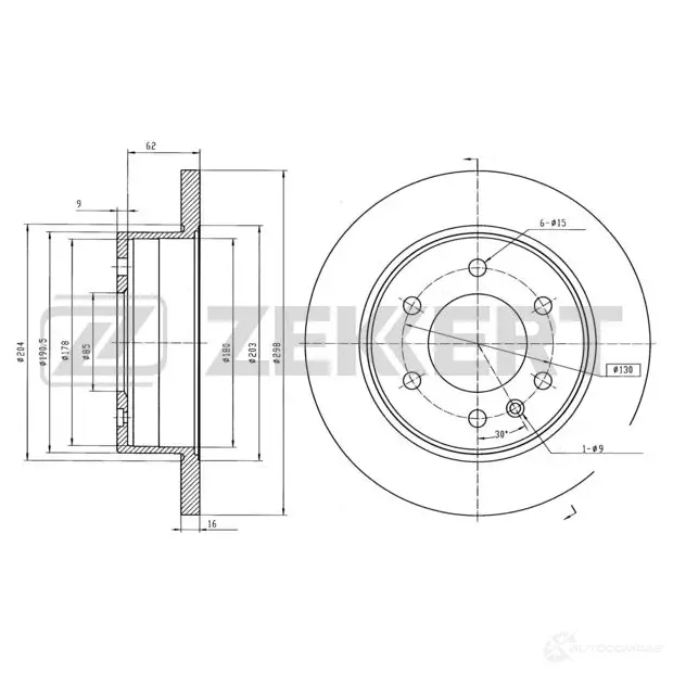 Тормозной диск ZEKKERT QGYMQ 2C 4317033 BS-5599 изображение 0