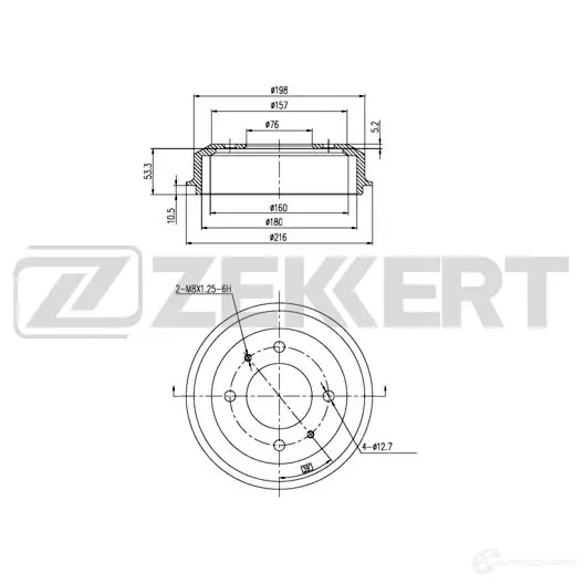 Тормозной барабан ZEKKERT BS-5587 6R85 W 4317021