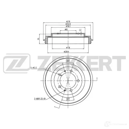 Тормозной барабан ZEKKERT BS-5541 4316981 3SIW35 1
