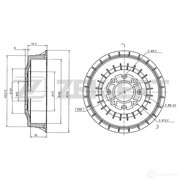 Тормозной барабан ZEKKERT 4316961 BS-5519 C3 DCUVR