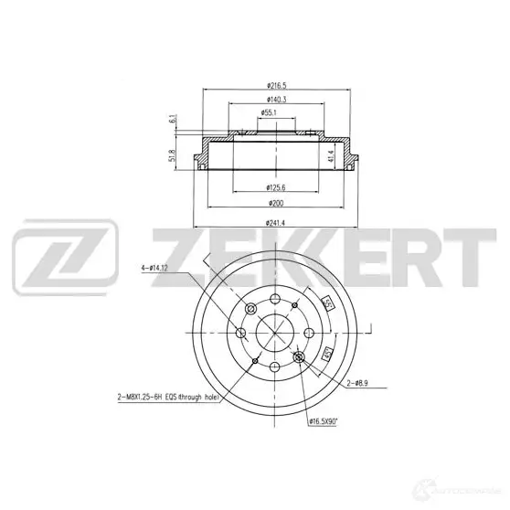Тормозной барабан ZEKKERT BS-5517 4316959 4R8P 5G