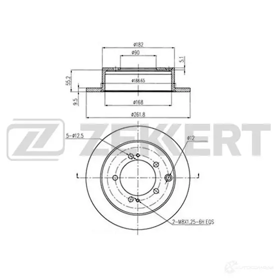 Тормозной диск ZEKKERT TG PKSJ1 4316955 BS-5513