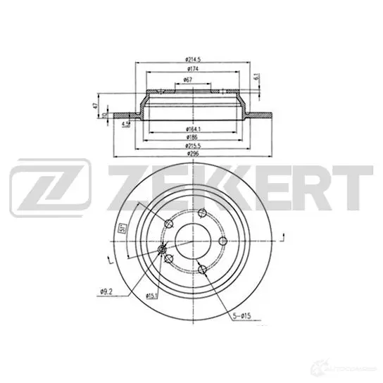 Тормозной диск ZEKKERT BS-5417B 9AE STJ 1440205561