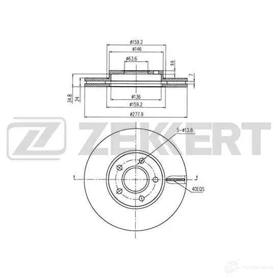 Тормозной диск ZEKKERT 4316838 PV9 9LM BS-5394 изображение 0