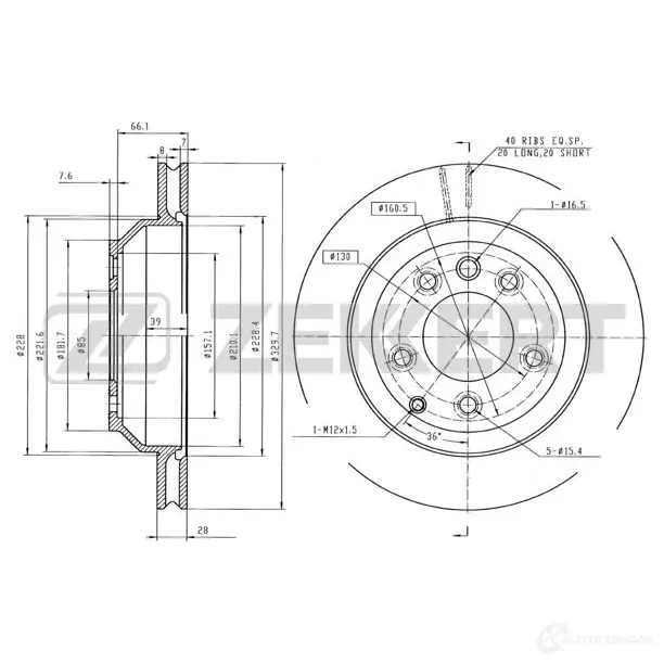 Тормозной диск ZEKKERT 4316836 BS-5392 D X6GJR