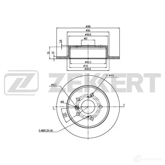 Тормозной диск ZEKKERT BS-5367 BX LD4 4316819 изображение 0