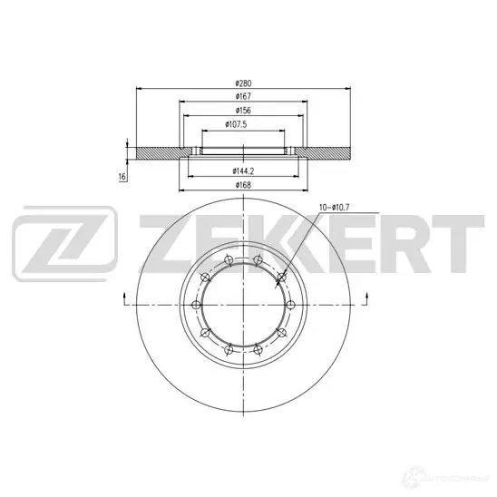 Тормозной диск ZEKKERT LM 3HEDT BS-5330 4316792 изображение 0