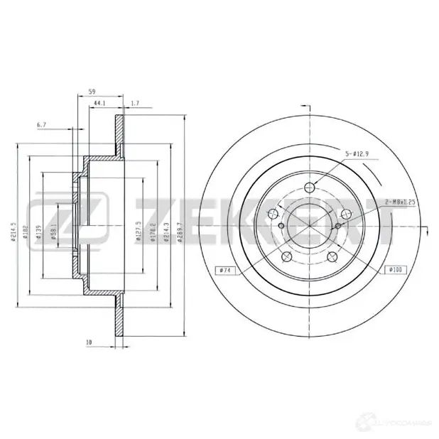 Тормозной диск ZEKKERT M20W UNS 4316787 BS-5324