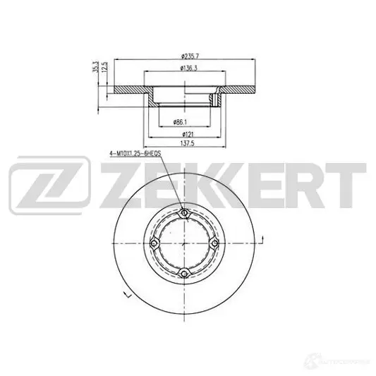 Тормозной диск ZEKKERT 23NK 8 BS-5310 4316776