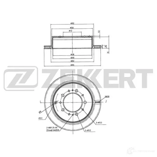 Тормозной диск ZEKKERT BS-5244 4316720 L5 KB9M изображение 0