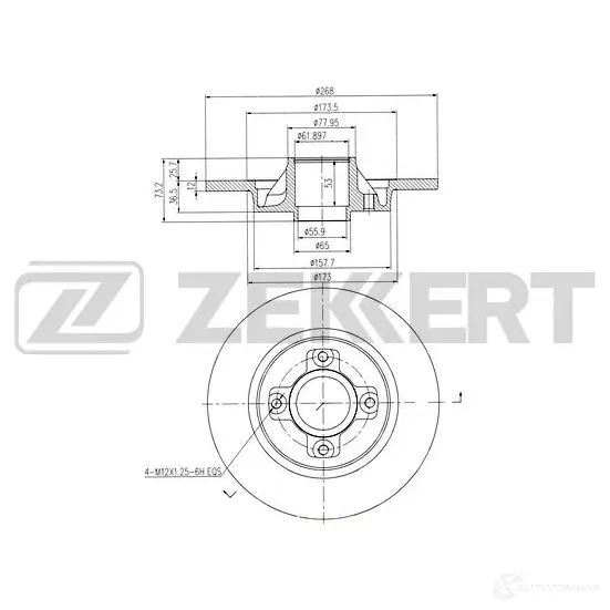 Тормозной диск ZEKKERT BS-5237BZ 1440205584 S0W CLZO