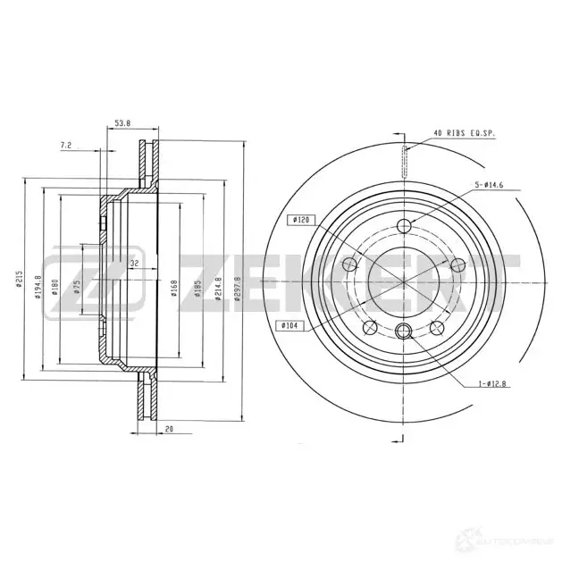Тормозной диск ZEKKERT 4316686 UIMBP D5 BS-5210