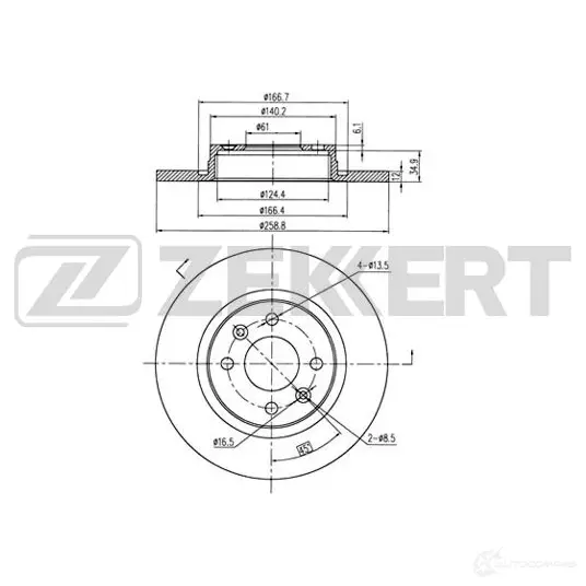 Тормозной диск ZEKKERT 4316655 Z3 XI1 BS-5179