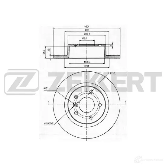 Тормозной диск ZEKKERT BS-5165 7 R1FO 4316641