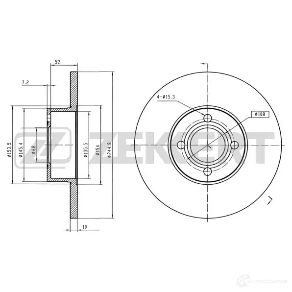 Тормозной диск ZEKKERT 10S AF3 4316553 BS-5076