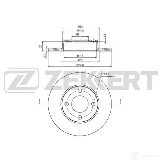 Тормозной диск ZEKKERT BS-5071 4316548 P SU60