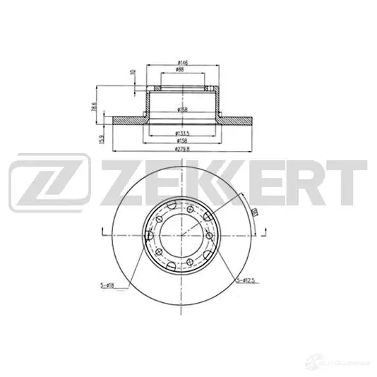 Тормозной диск ZEKKERT 4316532 8 U6EA BS-5055