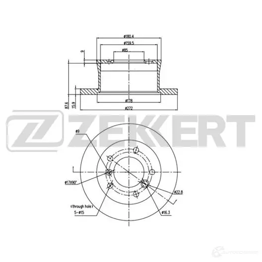 Тормозной диск ZEKKERT BS-5054B 1440205606 ILSA R7P изображение 0
