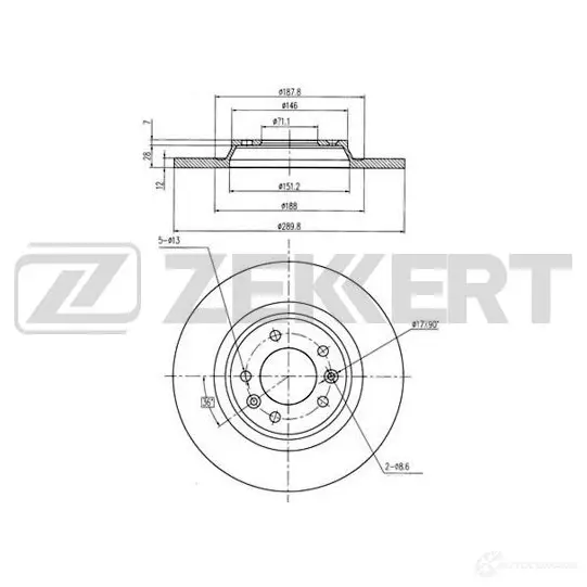 Тормозной диск ZEKKERT GDHFIY 7 4316517 BS-5039 изображение 0