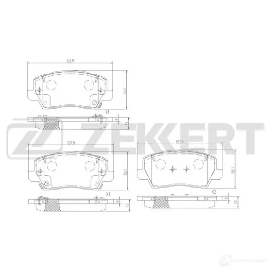 Тормозные колодки дисковые, комплект ZEKKERT BS-3068 1439902455 10MI 3Z изображение 0