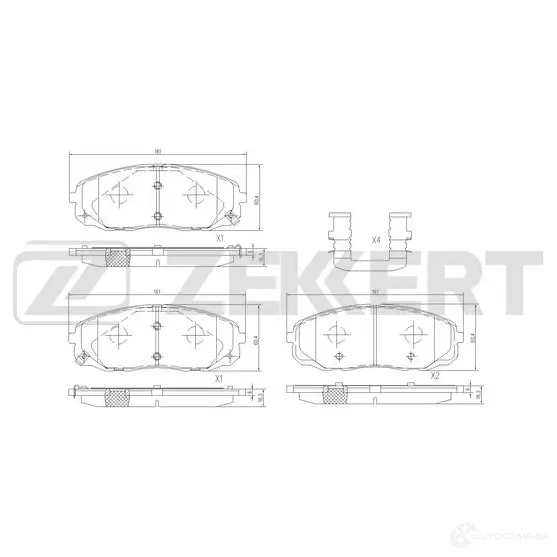 Тормозные колодки дисковые, комплект ZEKKERT BS-3060 QF2 CWS9 1439902448 изображение 0