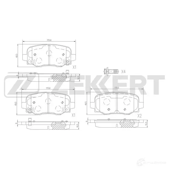 Тормозные колодки дисковые, комплект ZEKKERT BS-3058 DLDG 2I 1439902446 изображение 0