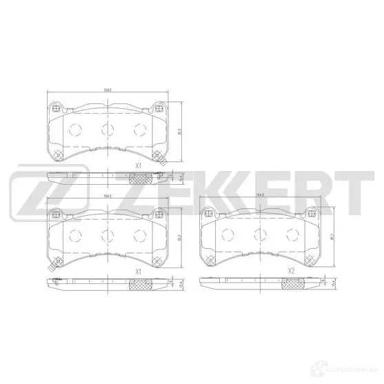 Тормозные колодки дисковые, комплект ZEKKERT MX5BQ 8E 1439902439 BS-3051 изображение 0