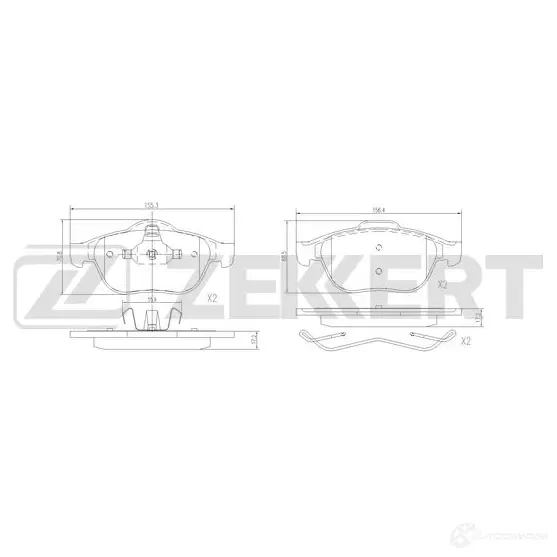 Тормозные колодки дисковые, комплект ZEKKERT BS-3044 HC3 DF7 1439902432 изображение 0