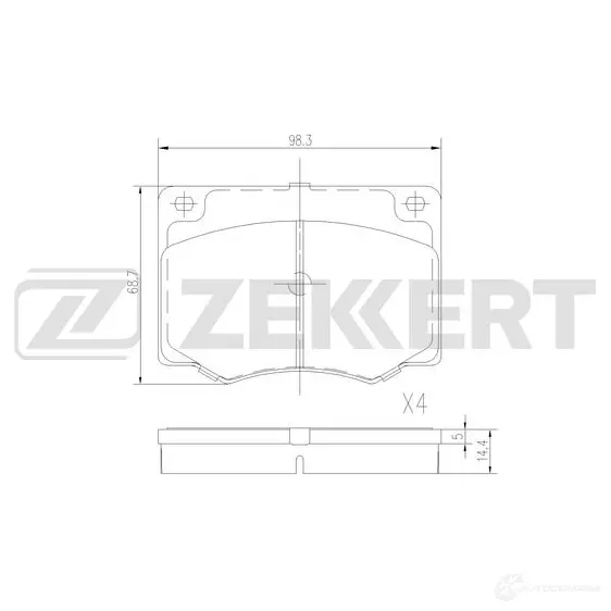 Тормозные колодки дисковые, комплект ZEKKERT WA70 FWC 1439902431 BS-3043 изображение 0
