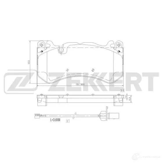 Тормозные колодки дисковые, комплект ZEKKERT 1439902430 CW X3MN BS-3042