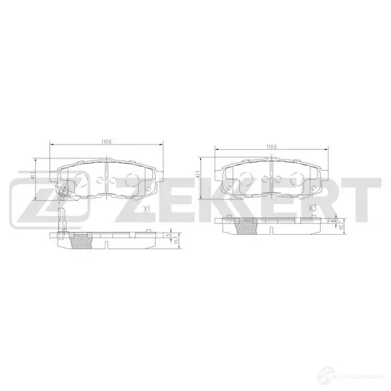 Тормозные колодки дисковые, комплект ZEKKERT 1439902428 BS-3040 UT241 M