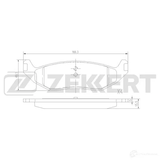 Тормозные колодки дисковые, комплект ZEKKERT 9DF TF BS-3038 1439902426