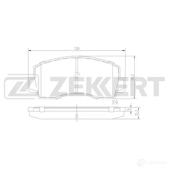 Тормозные колодки дисковые, комплект ZEKKERT 1439902418 BS-3028 VTSY UCS