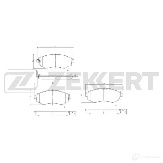 Тормозные колодки дисковые, комплект ZEKKERT NDU7JW L BS-3025 1439902415