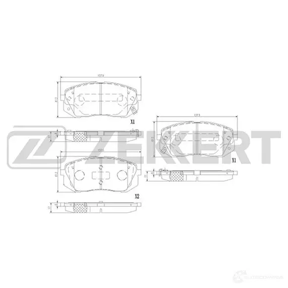 Тормозные колодки дисковые, комплект ZEKKERT 7EELY Y2 1437995493 BS-3021 изображение 0