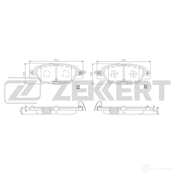Тормозные колодки дисковые, комплект ZEKKERT 1437995178 J6 ETC BS-3019 изображение 0