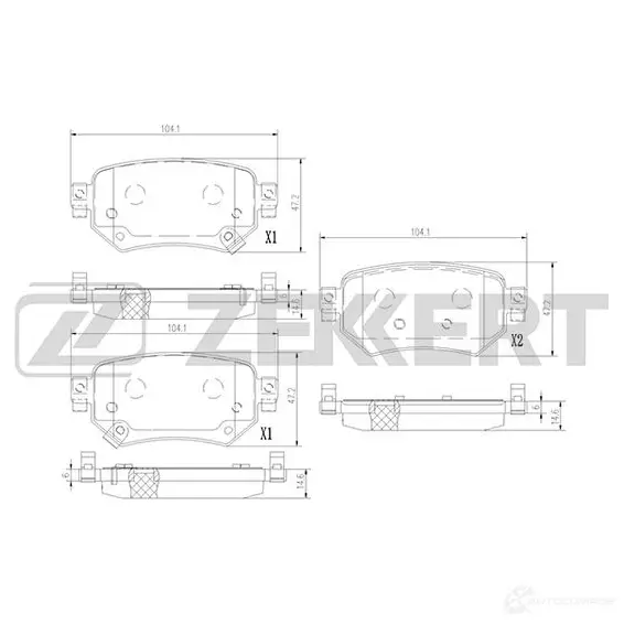 Тормозные колодки дисковые, комплект ZEKKERT 1437995325 EMHN 5ZQ BS-3018