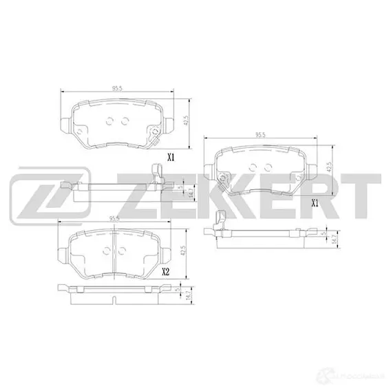Тормозные колодки дисковые, комплект ZEKKERT 1437995873 PQP3I D5 BS-3017 изображение 0