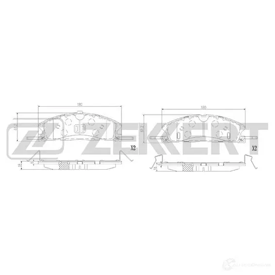 Тормозные колодки дисковые, комплект ZEKKERT BS-3013 1439902408 Q06 4O изображение 0