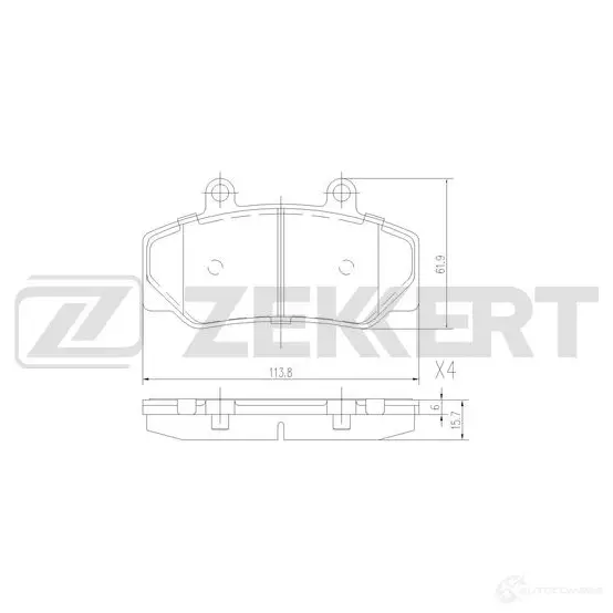 Тормозные колодки дисковые, комплект ZEKKERT K5K 5ATV BS-3004 1439902406